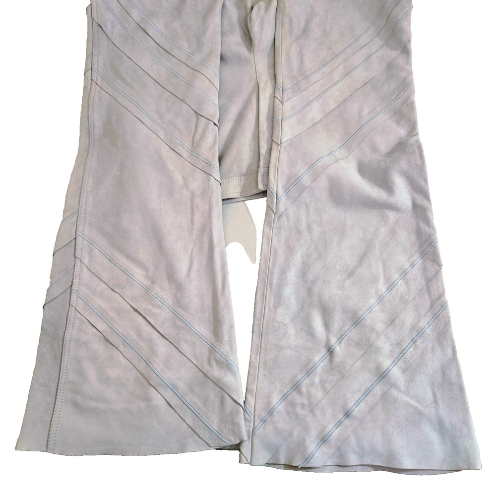 Alberta Ferretti vintage detailed suede leather size 6 pant Y2K NWT - Picture 13 of 14